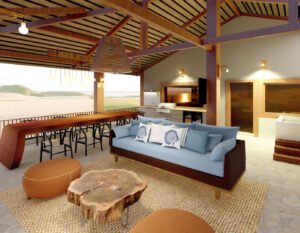 Terraço de casa de praia de luxo